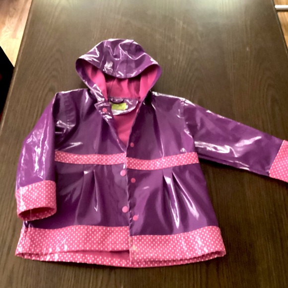 Western Chief Girl's Carousel Raincoat - Lavender With Black